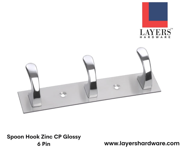 Layers Hardware™ Spoon Hook Zinc CP Glossy 6 Pin