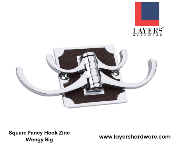 Layers Hardware™ Square Fancy Hook Zinc Wengy Big