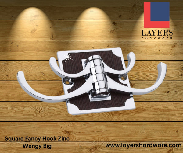 Layers Hardware™ Square Fancy Hook Zinc Wengy Big