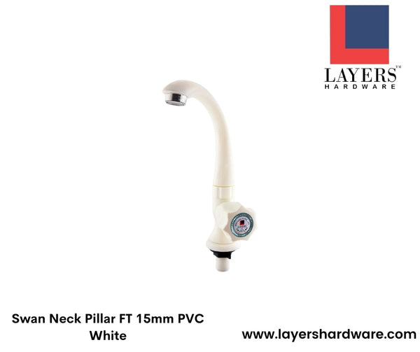 Layers Hardware™ Swan Neck Pillar FT 15mm PVC White