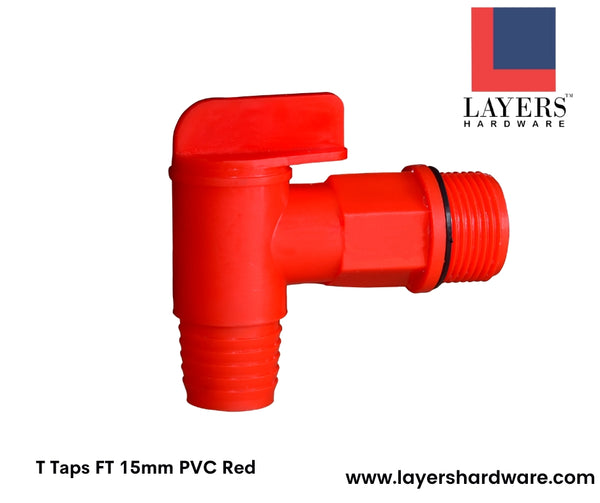 Layers Hardware™ T Taps FT 15mm PVC Red