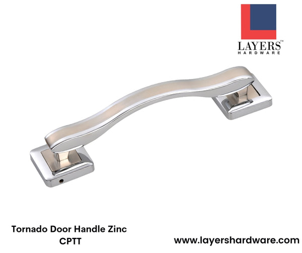 Layers Hardware™ Fancy Door Handle Tornado Zinc CPTT 160mm
