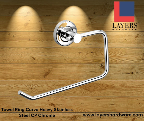 Layers Hardware™ Towel Ring Curve Heavy Stainless Steel CP Chrome