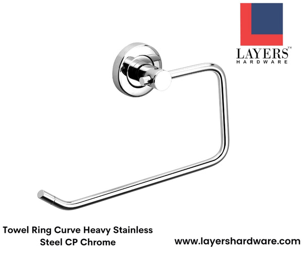 Layers Hardware™ Towel Ring Curve Heavy Stainless Steel CP Chrome