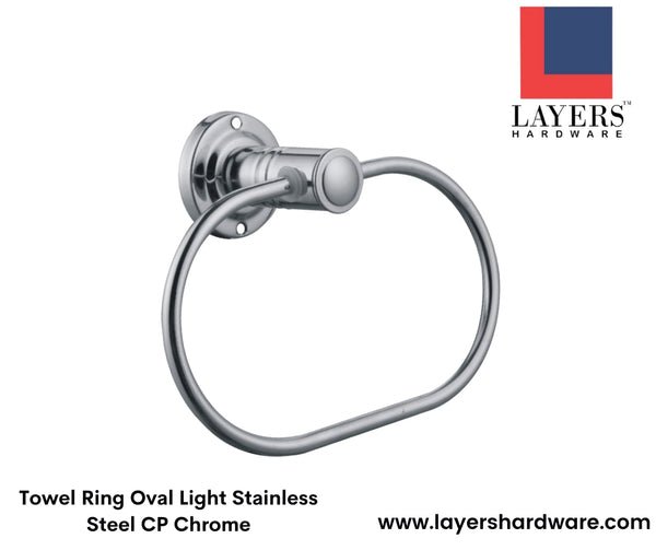 Layers Hardware™ Towel Ring Oval Light Stainless Steel CP Chrome