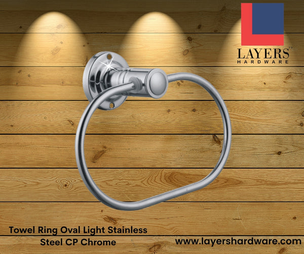 Layers Hardware™ Towel Ring Oval Light Stainless Steel CP Chrome