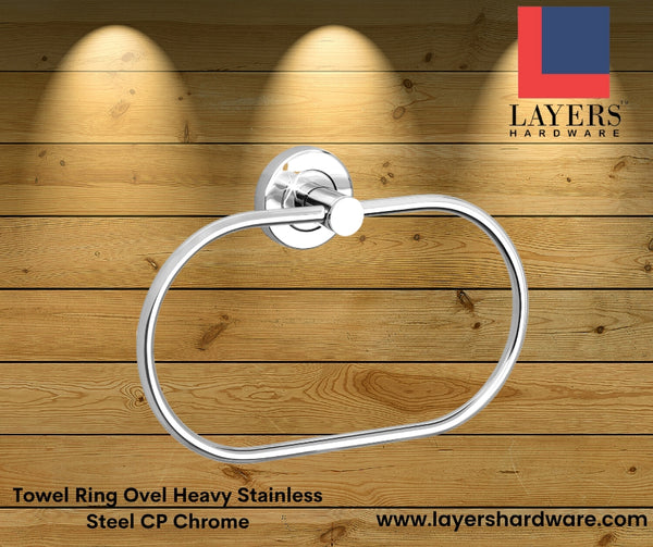 Layers Hardware™ Towel Ring Oval Heavy Stainless Steel CP Chrome
