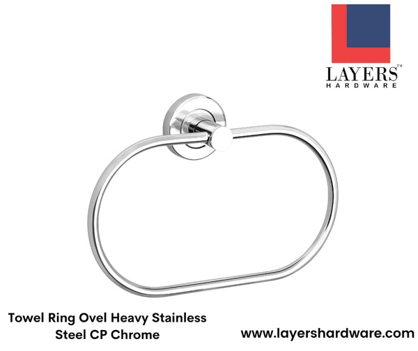 Layers Hardware™ Towel Ring Oval Heavy Stainless Steel CP Chrome