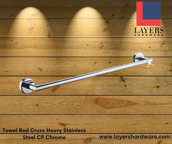 Layers Hardware™ Towel Rod Cruze Heavy Stainless Steel CP Chrome