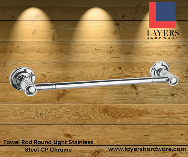 Layers Hardware™ Towel Rod Round Light Stainless Steel CP Chrome