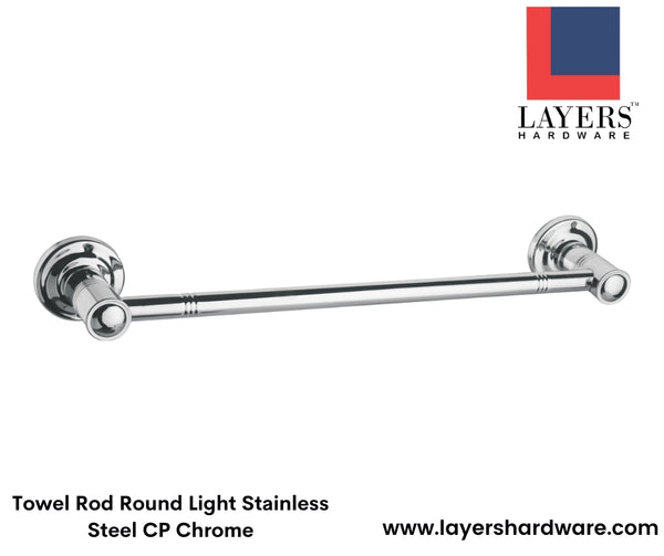 Layers Hardware™ Towel Rod Round Light Stainless Steel CP Chrome