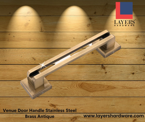 Layers Hardware™ Fancy Door Handle Venue Stainless Steel Brass Antique 160mm