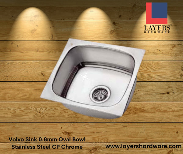 Layers Hardware™ Volvo Sink Stainless Steel 0.8 Ovel Bowl