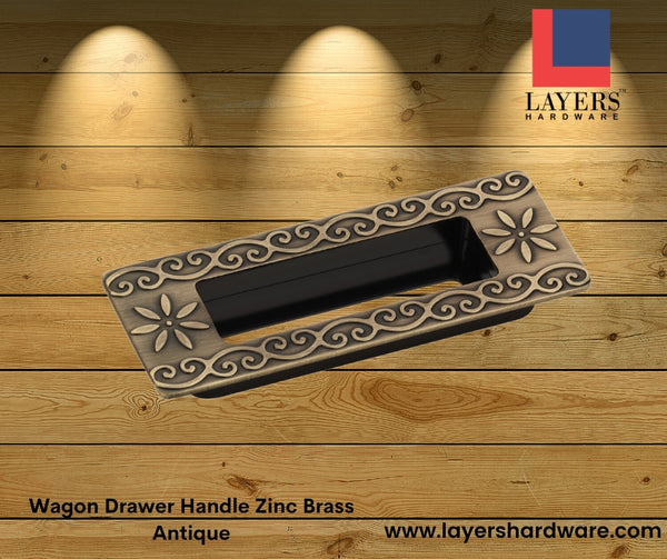 Layers Hardware™ Wagon Drawer Handle Zinc Brass Antique