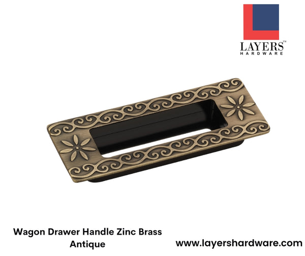 Layers Hardware™ Wagon Drawer Handle Zinc Brass Antique