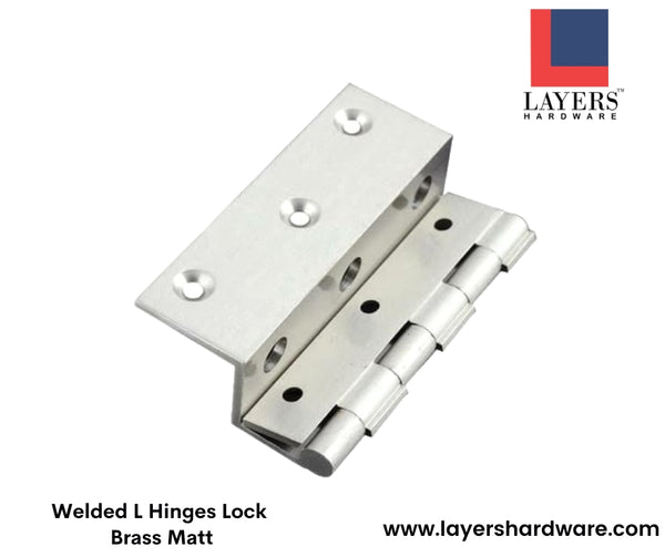 Layers Hardware™ Welded L Hinges Lock Brass Matt